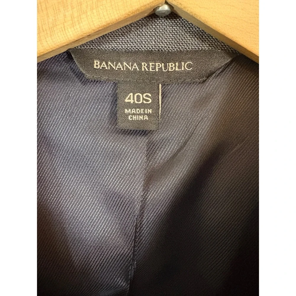 Banana Republic Suit Men 40S 32x29 Grey Slim Fit Marzotto Wool Blazer Pant